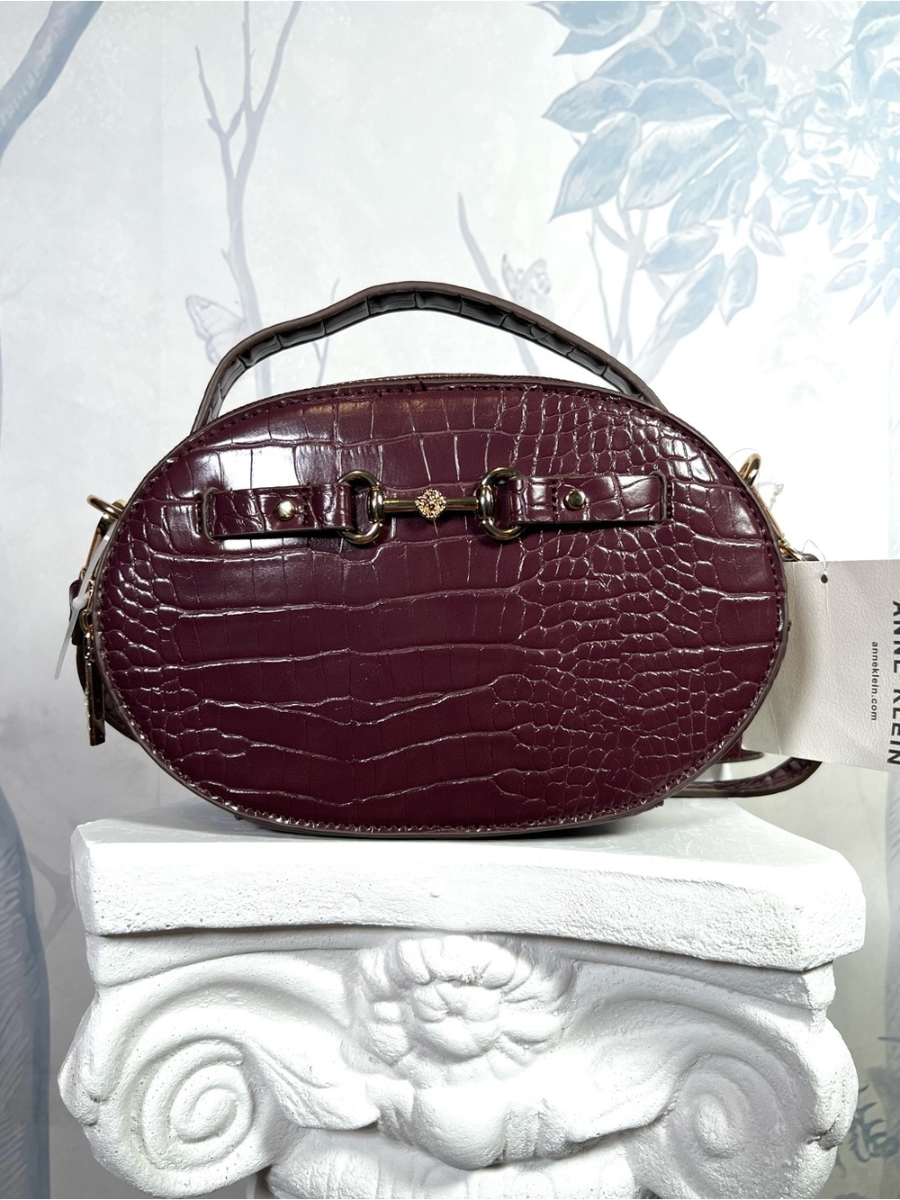 Anne Klein Oval Horsebit Crossbody Handbag